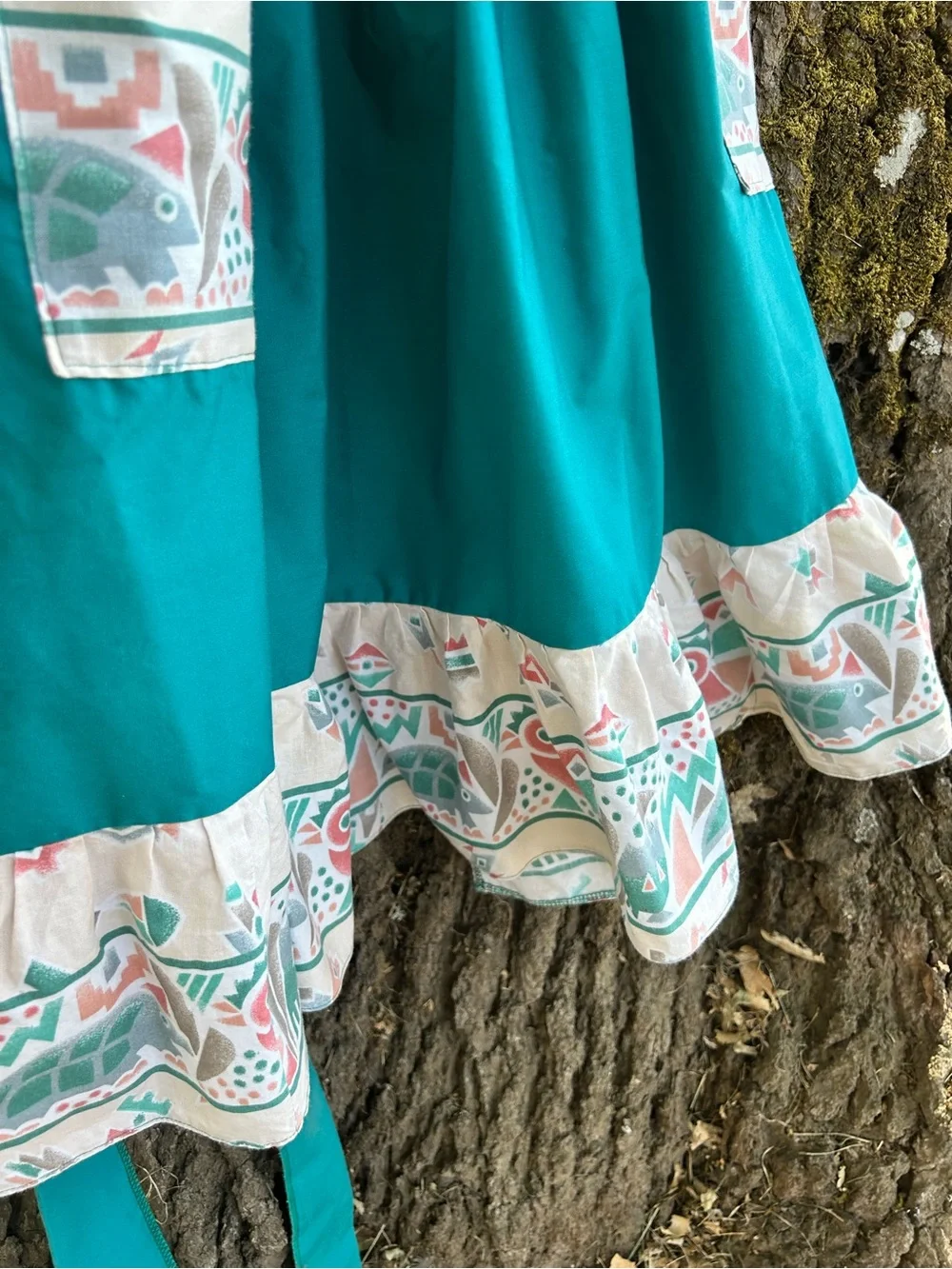 Vintage Southwest Teal Patterned Apron